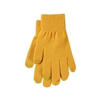 HAXMNOU Zima pletena pune boje vune zadebljane četkanje pet prstiju Biciklističke tople rukavice