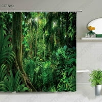 3D tropska džungle scenografija za zavjese za tuširanje Ljeto Green Palm Grove Priroda Landscape zavjesa
