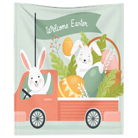 DiCasser Happy Eastery Bunny bacajte pokrivač s jastukom plišane flanelne deke za bebe za dnevni boravak