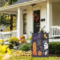 Scary Halloween ukrasi Halloween Vrtna zastava Dvostrana, vintage Print Pumpkins Yard Zastava za zabavu