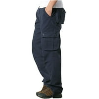 Cacommmark PI muške teretne pantalone čišćenje muških kombinezona Ležerne tanke multi-džepne ravno hlače