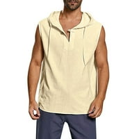Kakina s Ljetne košulje za muškarce čišćenje Muška baggy pamučna posteljina od punog gumba na plaži