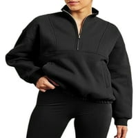 NOLLA WOOD Jumper vrhovi pulover s dugim rukavima dugim rukavima dame tople dukseve stoji ovratnik crni