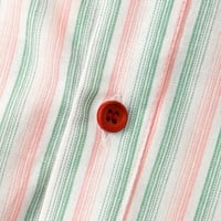 Muška ležerna gumba dolje na plaži Ne-pozicioniranje Havajske košulje Striped print štand ovratnik kratkih