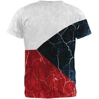 Češka zastava zastava u nevolji grunge na sve strane muške majice Multi 2xl
