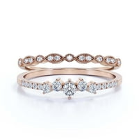 Minimalistički promidže 1. Carat okrugli rez dijamantski moissan jeftin zaručnički prsten za vjenčani