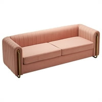 Velvet Sofa kauč, tapecirani kauč za kauču na kauču s metalnim nogama i okrugle ruke, modernim kaučem