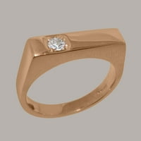 Britanci napravio 14k ružino zlatni sintetički kubični prsten za mens muške - veličine 9