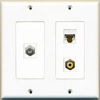 Riteav - Port RCA Yellow PORT COA kablovska TV - F-Type Port Cat Ethernet bijeli - Zidna ploča bande