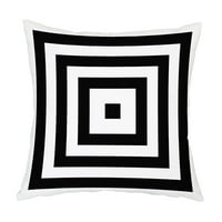Dyfzdhu Jednostavan crni bijeli jastučni poklopac breskve Flannel Flannel Geometrijski tisak jastuk