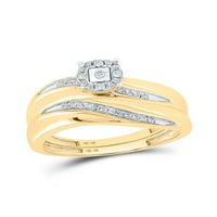 10kt žuto zlato Njegov je njen okrugli dijamantski pasijans koji odgovara vjenčanim set CTTW