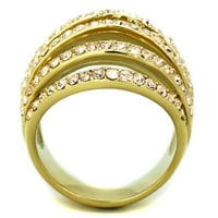 TK - IP zlatni prsten od nehrđajućeg čelika sa gornjim klasom kristal u svjetlu veličine breskve 10