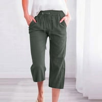 Aloohaidyvio Ženske hlače za čišćenje moda Žene Ležerne prilike pune boje elastične hlače Ravne široke