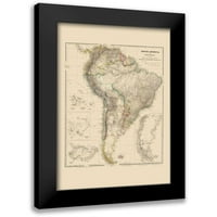 Arrowmith Crni moderni uokvireni muzej Art Print pod nazivom - Južna Amerika - Arrowmith 1844