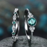 Pgeraug pokloni za žene modni dijamantni prsten par nakit par prstenovi set veličine prsten zvona zelena