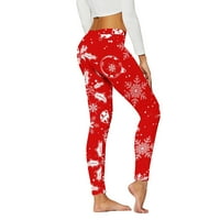 Podplug joga hlače žene, ženske božićne tiskane dno dućane elastične joge hlače
