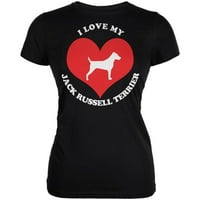 Valentines Volim svoj Jack Russell terijer Black Juniors Meka majica - X-Veliki