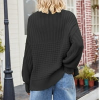 Žene jeseni zimski džemperi V izrez Knit pulover vrhove dame elegantne bluze s dugim rukavima