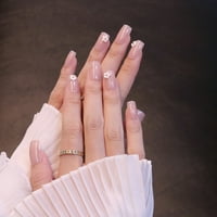 Sjajni lažni nokti 3D cvjetni nosivi lažni nokti za žene i djevojke ljepilo