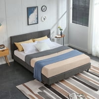 Podrška za krevet na platformi sa punom veličinom sa podlogenim uzglavljenim uzglavljenim i drvenim