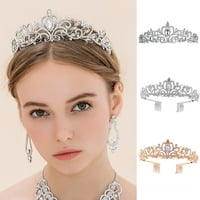 Imitacija kristalne krune Tiara sa češljam za žene za žene djevojke vjenčanje mamurl rođendan princeze