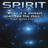 Kad je najmračniji, muškarci vide zvijezde. Ralph Waldo Emerson Poster Print Wilbur Pierce