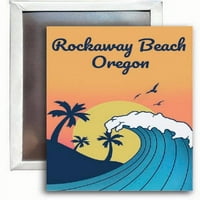 Rochaway Beach Oregon Suvenir 2x3 Frižider magnetni val dizajn