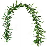 NVZI Umjetna maslina lista vinova loza Olive grana zelenilo vijenac za ulazne vrata Vjenčani zid Početna