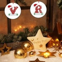 Cleance! QISIWOLE božićno pismo ukrasi drvenim ukrasima za božićne stablo Pismo viseći privjesci ukrasi