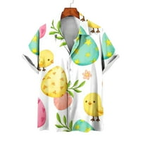 Jsaierl Havajske majice za muškarce Ljeto Print FAVESS CUTERY CHORT HOWNEVE majice s majicom za kuglanje