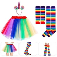 Rainbow Tutu Sudge Party Dance Haljina Ruffle Tined Tutus Fotografija Slojevita Tutu rufffle suknja