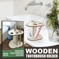FAL Odvojivi nosač četkica za zube - prozračenog drveta prenosiva stojeći električni četkica za zube za četkicu za kupatilo