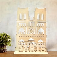 Poetren Početna Dekorativni DIY CRAFT PARIS Drvo ukrasni drveni DIY zanatski ukrasi