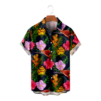 Unizno cvjetne havajske majice spustite labavu majicu za ispis sa džepom kuglane, do 8XL