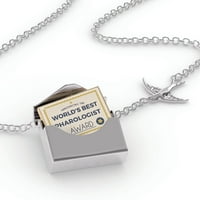 Ogrlica s bloketom svjetove nagrade za najbolji farolog u srebrnom kovertu Neonblond