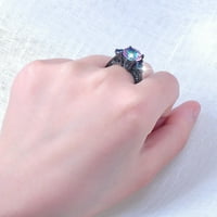 SKPBlutn prstenovi za žene Djevojke Angažovanje okrugle rez Cirkone Vjenčanje nakit Pokloni punog dijamantskih
