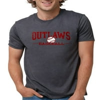 Cafepress - Outlaws Baseball Muška deluxe majica - MENS TRI-Blend majica