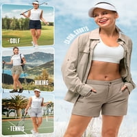 Ženske planinarske kratke hlače od 33.000ft Brze suho tegove za golf Camping Travel Dample Khaki 16
