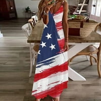 Gaecuw Američka zastava sušari Američka zastava odjeću ljeto stil odmor za odmor V Ret Haljina Dan neovisnosti