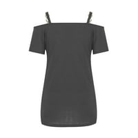 Giligiliso Womens Termper TOP Cleance Solid V-izrez kratki rukav majica bez rukava za poklanjanje bluza