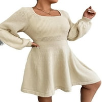 Ženski džemper plus veličine haljine casual scoop džemper džemper bez kaiševe marelice 3xl
