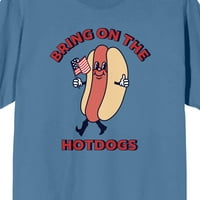 Americana donosi vruće pse posadu kratkih rukava plava magla muške majice-xxl