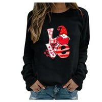 Ženski zaljubljeni pulover Žene Ležerne prilike za dugi rukav Valentine O-izrez Torps bluza s bluzama