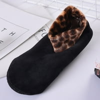 Čarape za posade za žene jesen i zimska djeca Leopard printne čarape Dvostruki sloj plus baršunal zadebljanje
