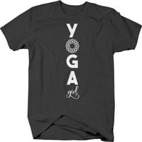 Yoga djevojka vertikalna sveta geometrija Zen mirne grafičke majice xlarge tamno siva
