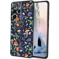 Tamnoplavi-čarobno-šuma-gljive-botanička-priroda-estetska-sjajna futrola za Samsung Galaxy S ultra za