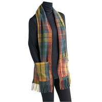 Patrick King Woolen Company Merino vuna Škotski tartan džepni šal za žene - Antique Buchanan