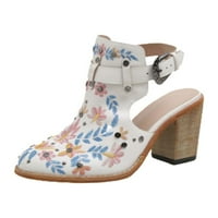 Giligiliso sandale Ženske modne uperene prste sandale cvjetni vez etničko stil casual visoke pete Chunky