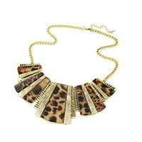 Podesite ogrlicu i naušnice Moda Vintage Leopard ogrlica sa ogrlicama sa džemper za jedrilice Set Leopard