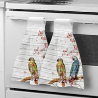 Parrot cvijeće na drvenoj ploči ručnik ručnika za ručnik mikrovlakana viseće brisače za čišćenje tkanine
